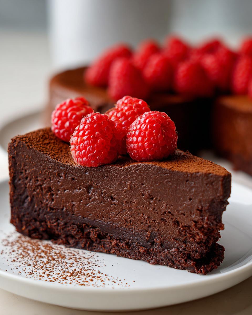 2-Step Flourless Chocolate Torte with Raspberries – Rich Bliss 7 Flourless Chocolate Torte with Raspberries - detail 1