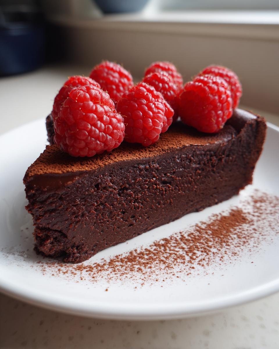 2-Step Flourless Chocolate Torte with Raspberries – Rich Bliss 8 Flourless Chocolate Torte with Raspberries - detail 2