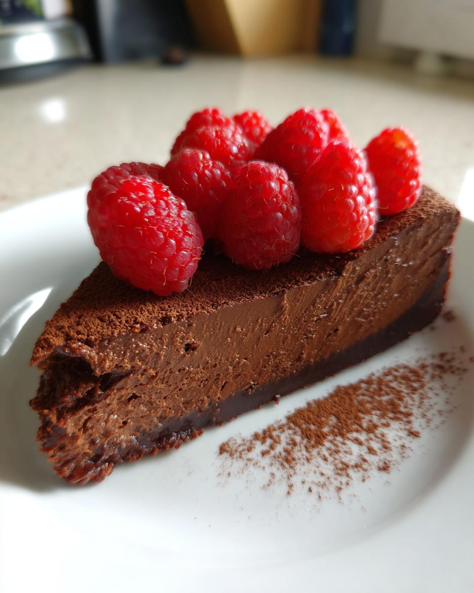 2-Step Flourless Chocolate Torte with Raspberries – Rich Bliss 9 Flourless Chocolate Torte with Raspberries - detail 3
