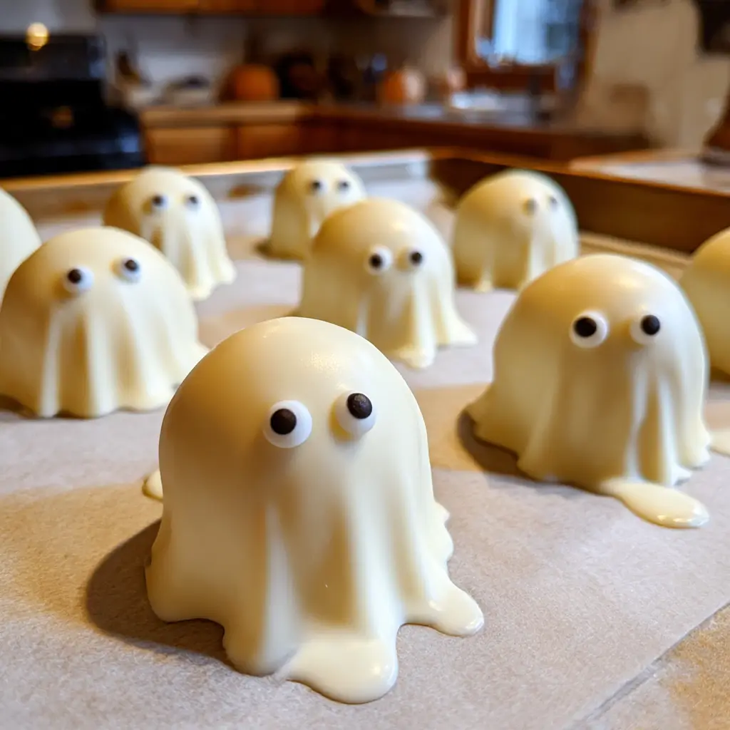 Ghostly Peanut Butter Balls – Stunning 3-Step Treat, Easy Halloween 8 Ghostly Peanut Butter Balls recipe