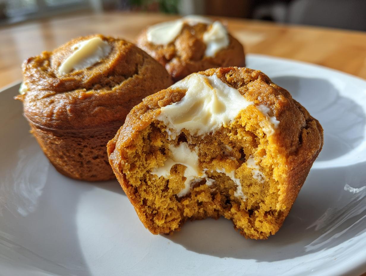 Mini Pumpkin & Cream Cheese Swirl Muffins
