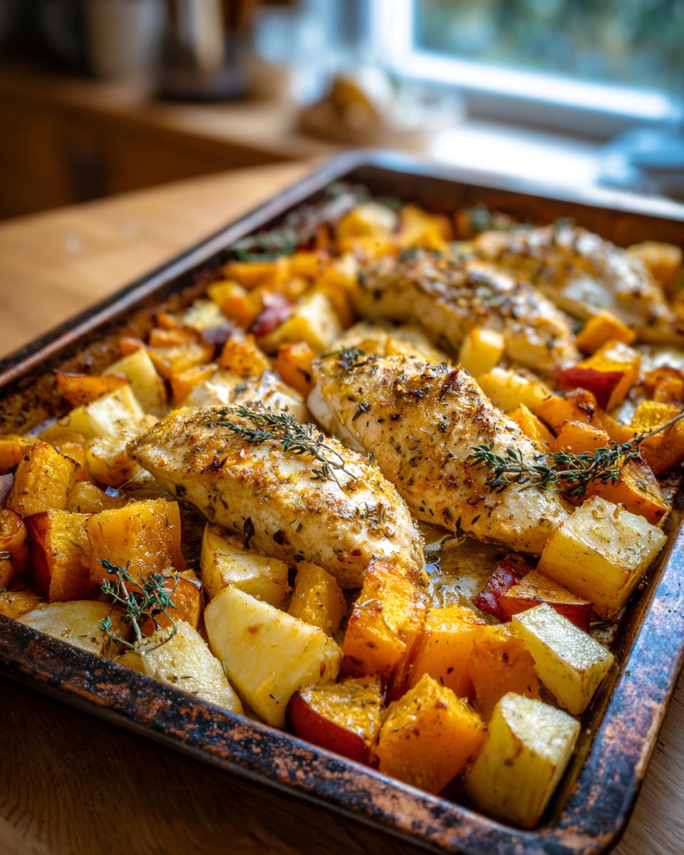 4-Ingredient Sheet Pan Autumn Chicken with Squash and Apples for Effortless Comfort 6 Sheet Pan Autumn Chicken with Squash and Apples - detail 1