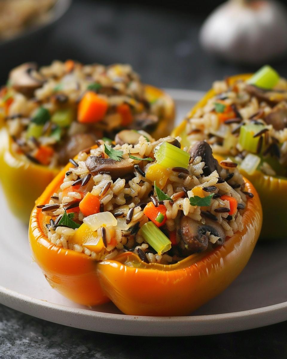 Vegan Stuffed Peppers with Wild Rice - detail 1