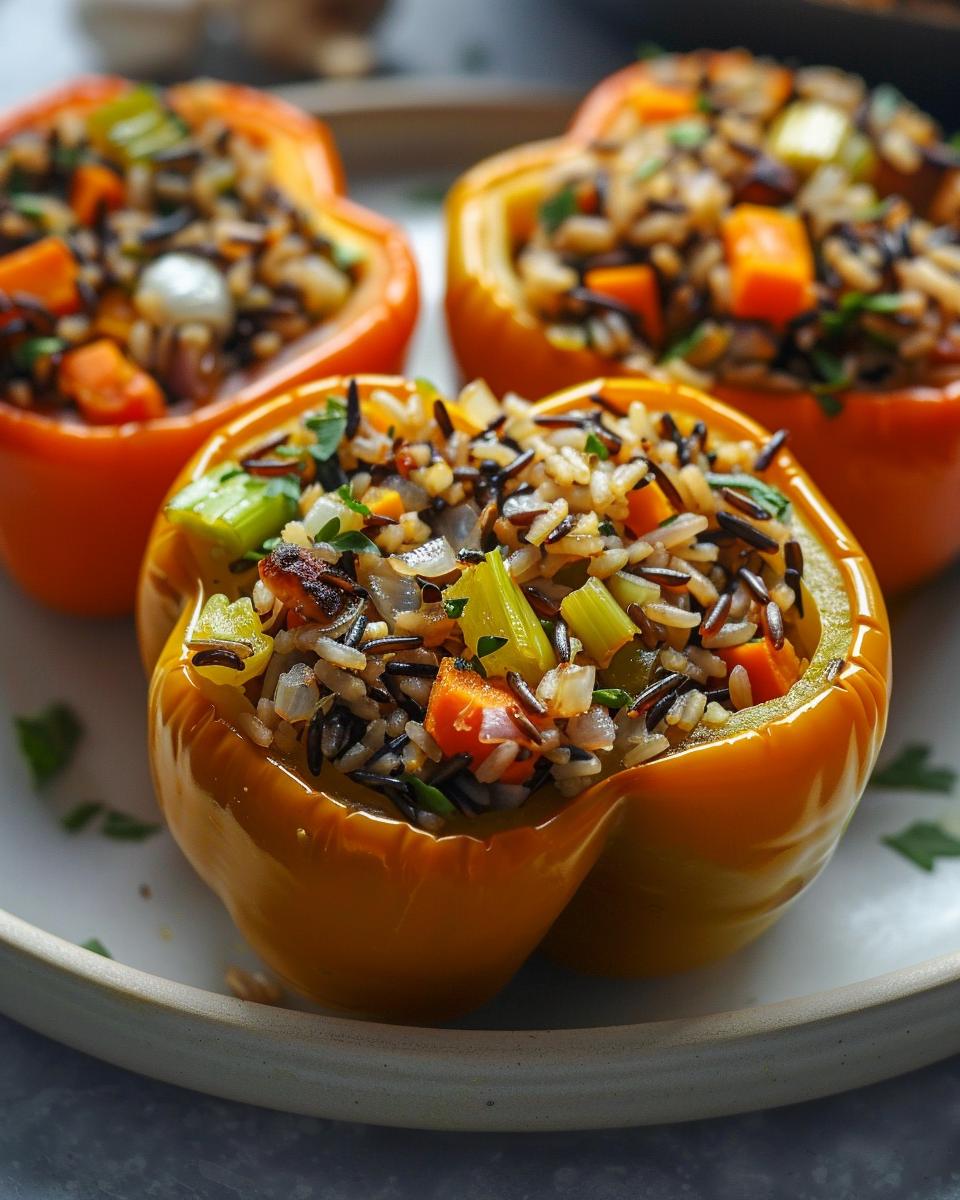 Vegan Stuffed Peppers with Wild Rice - detail 2