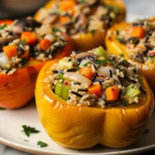 4 Perfect Vegan Stuffed Peppers with Wild Rice for Thanksgiving Joy