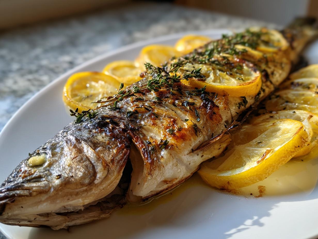 Whole Roasted Branzino with Lemon