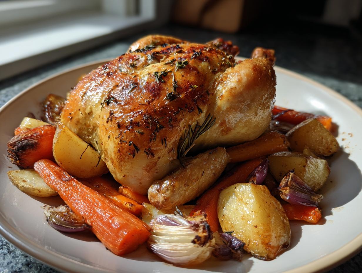 Whole Roasted Chicken with Root Vegetables