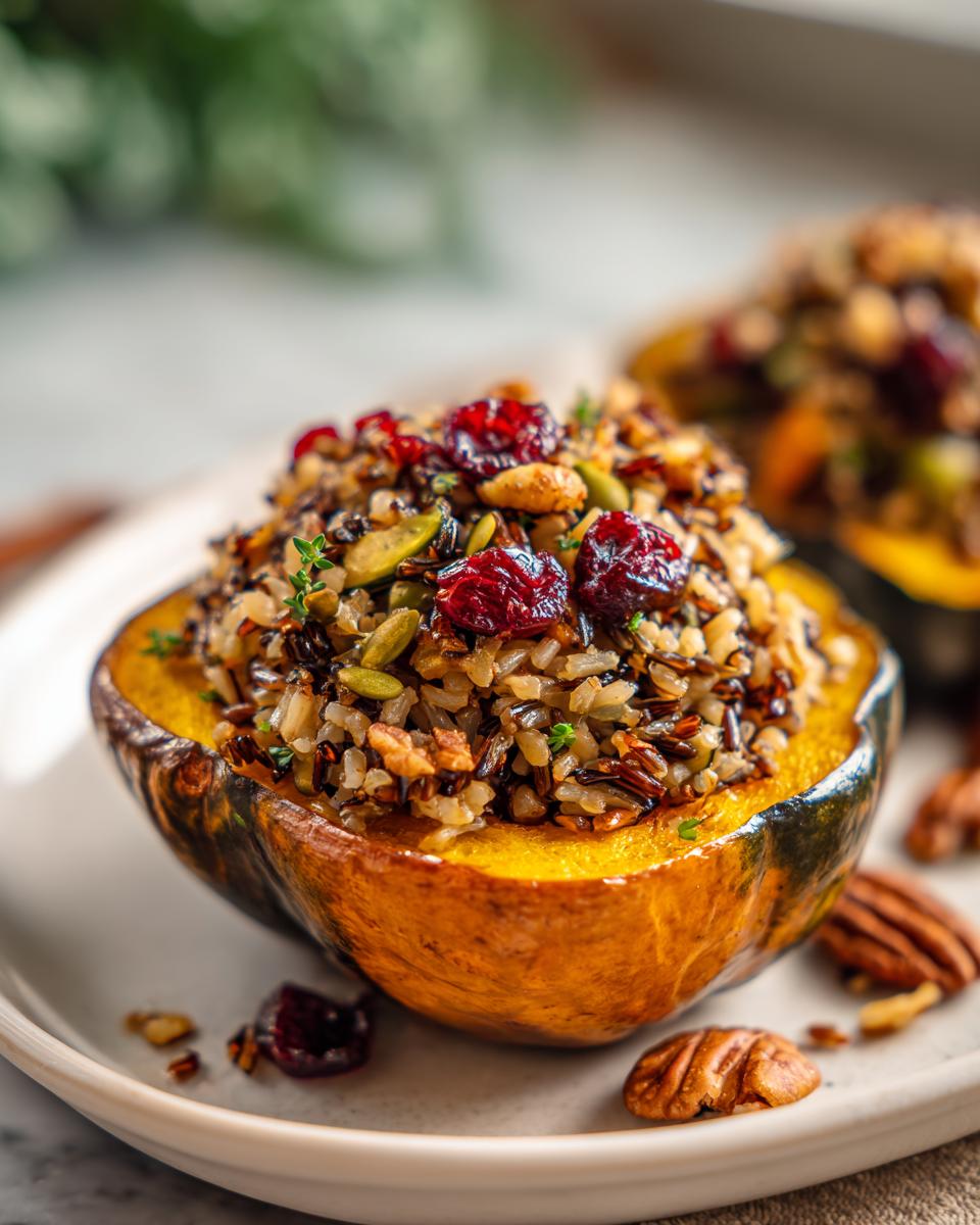 Wild Rice Stuffed Acorn Squash - detail 2