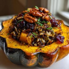 Wild Rice Stuffed Acorn Squash Will Steal Thanksgiving Hearts