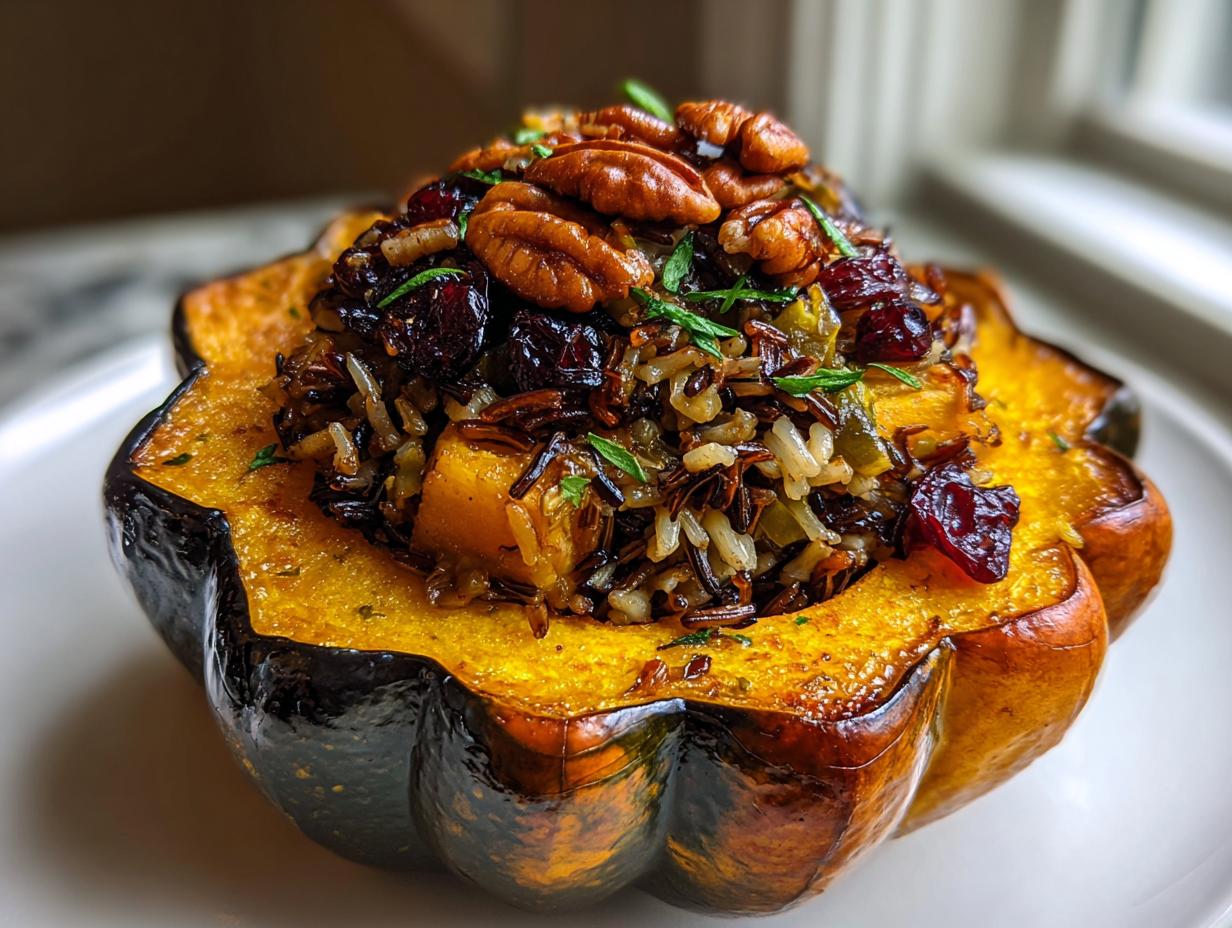 Wild Rice Stuffed Acorn Squash