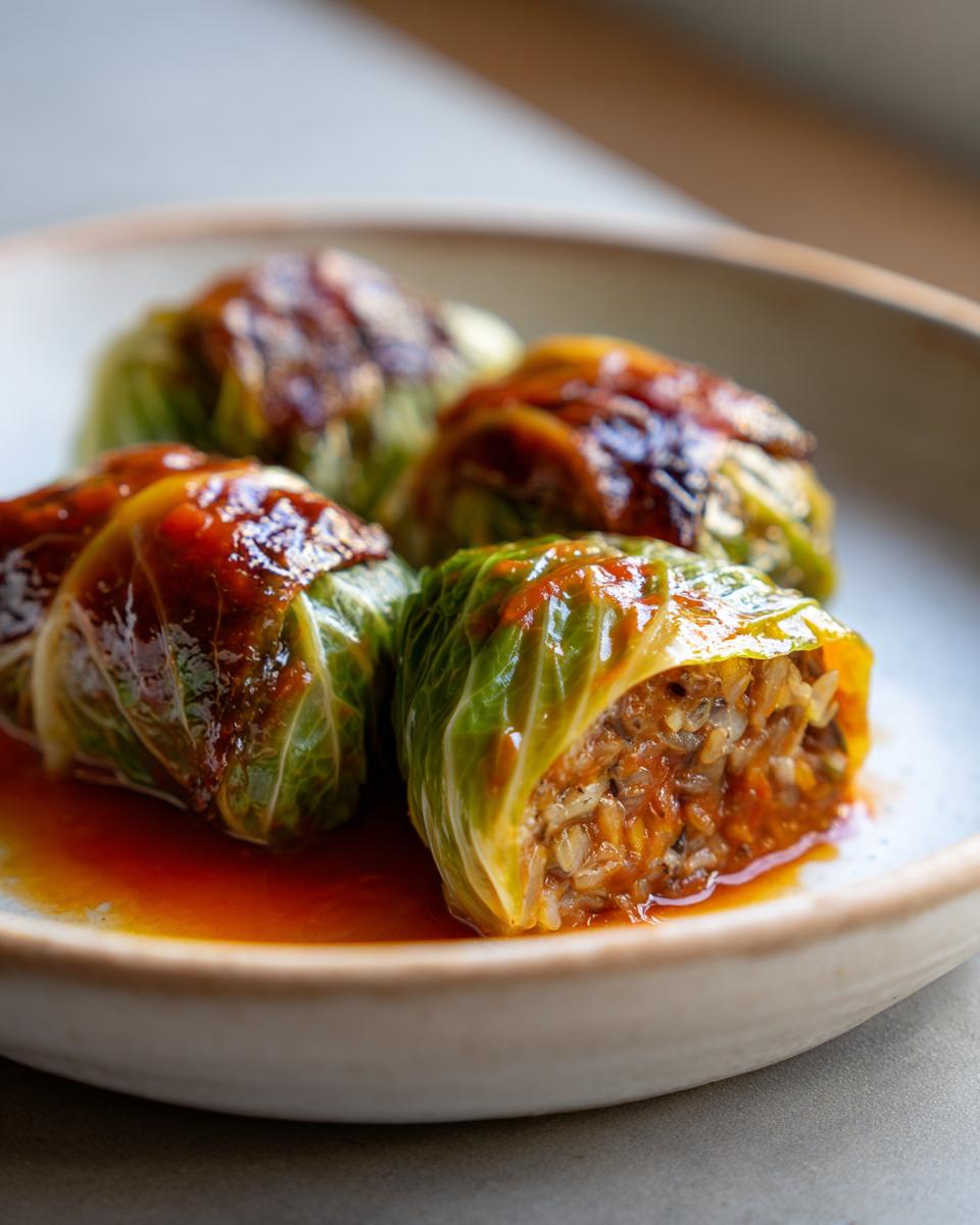 Wild Rice and Mushroom Stuffed Cabbage Rolls - detail 1