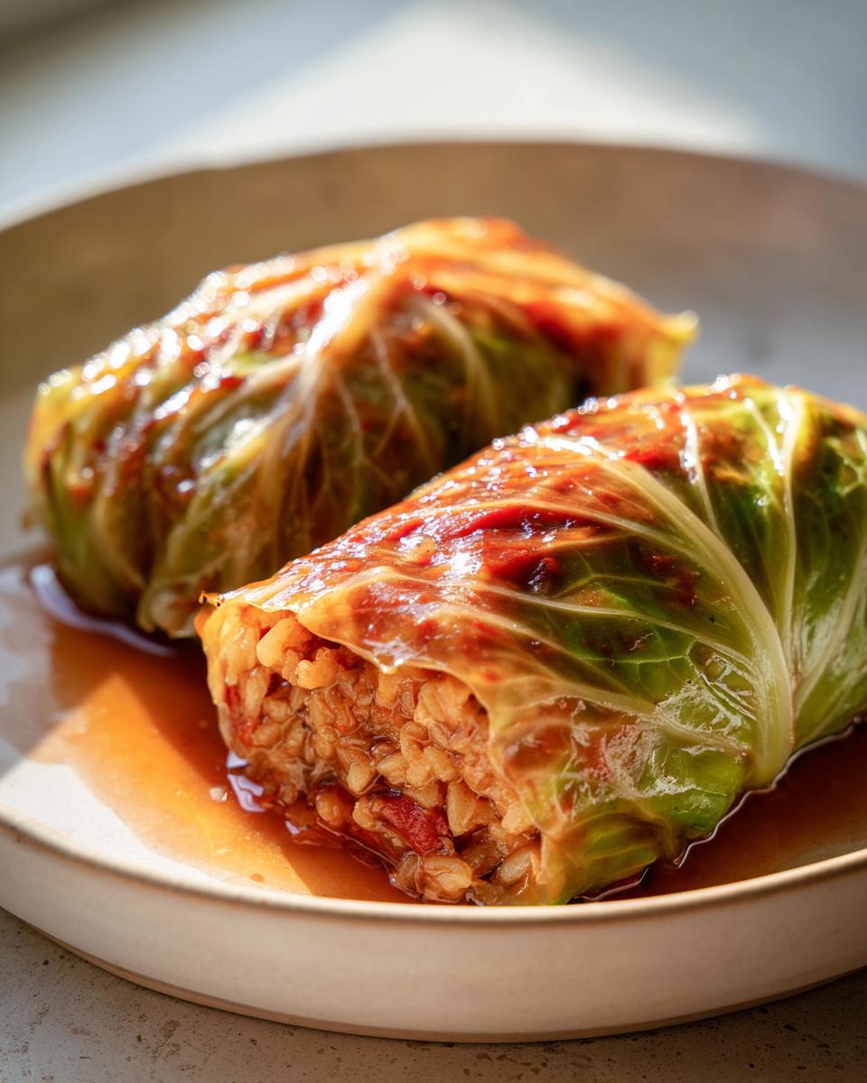 Wild Rice and Mushroom Stuffed Cabbage Rolls - detail 4