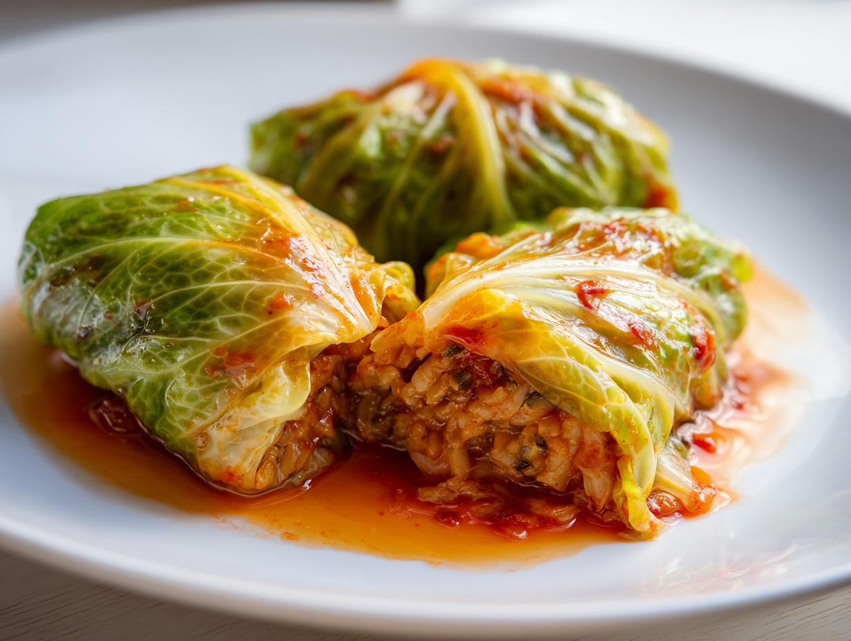 Wild Rice and Mushroom Stuffed Cabbage Rolls