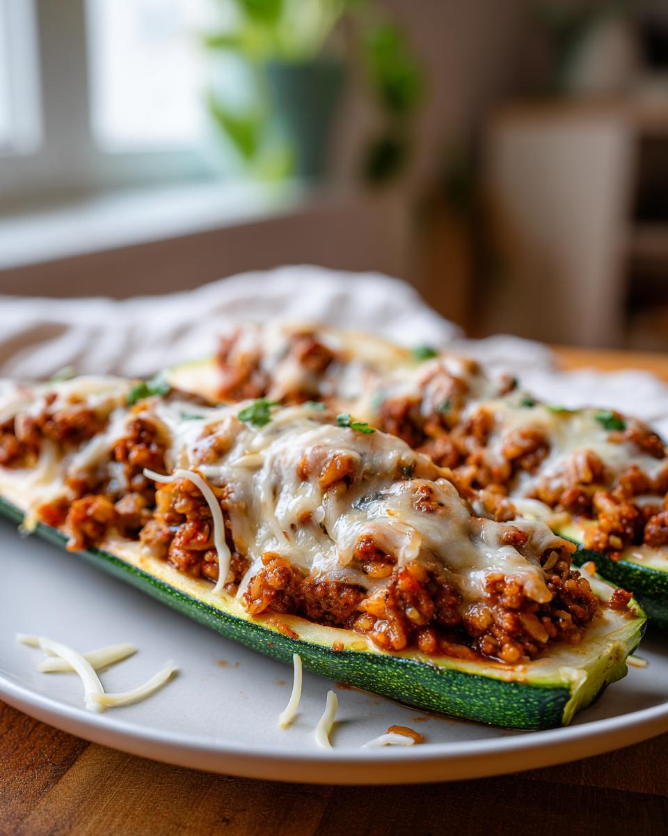 Zucchini Boats Stuffed with Ground Beef and Rice - detail 1