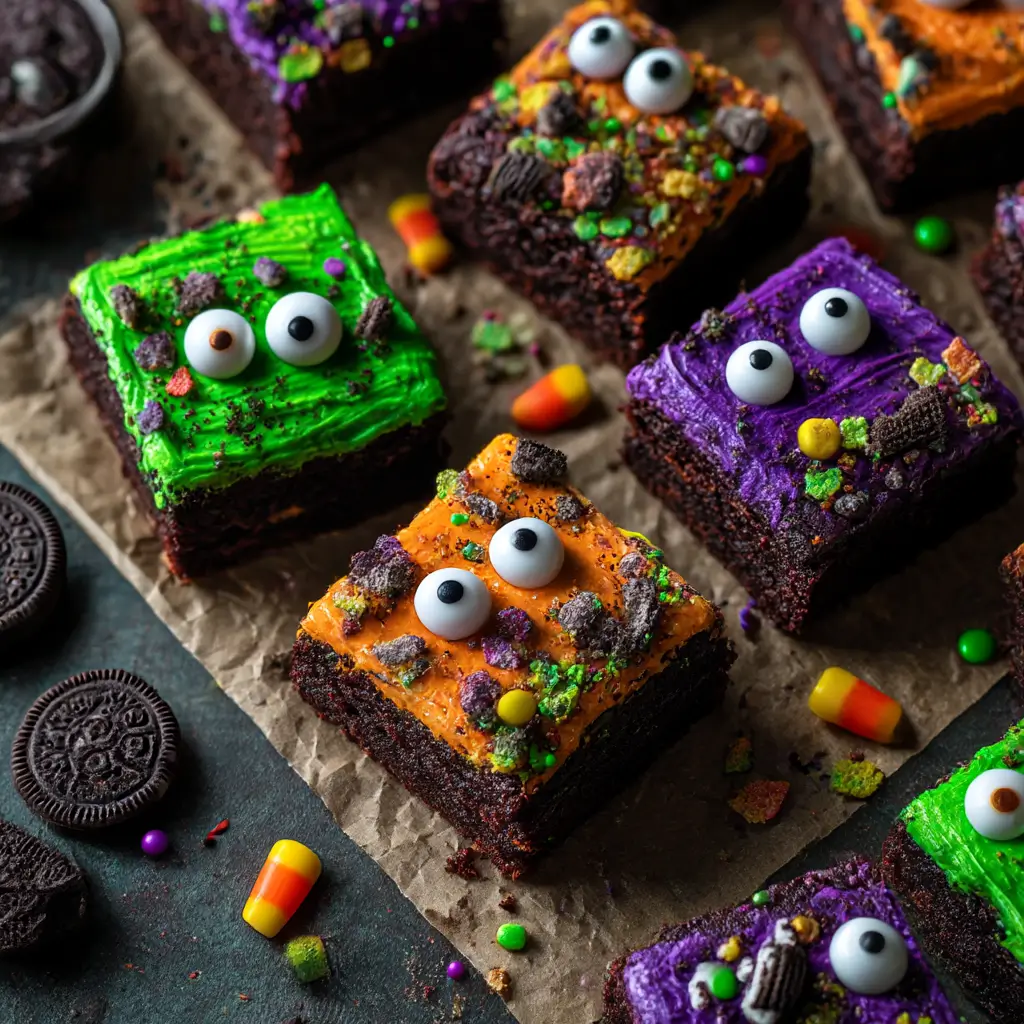 halloween monster brownies
