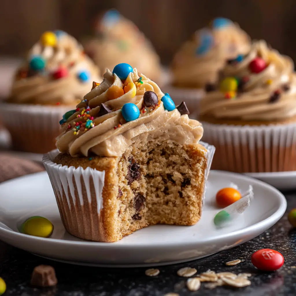 Best Monster Cookie Dough Cupcakes 6 Monster Cookie Dough Cupcakes