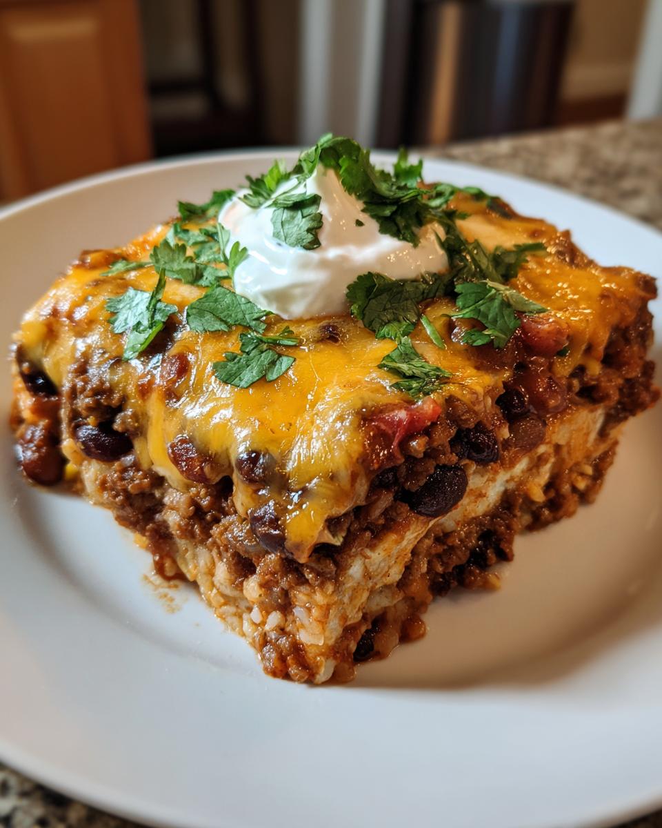 Beef and Bean Burrito Casserole - detail 4