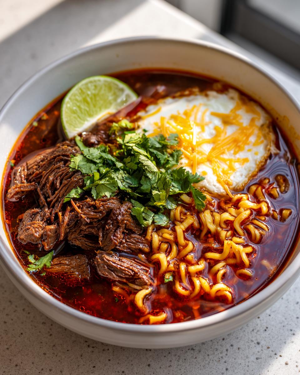 50-Minute Birria Ramen Recipe Rich Flavors & Cheesy Bliss 7 Birria Ramen - detail 1