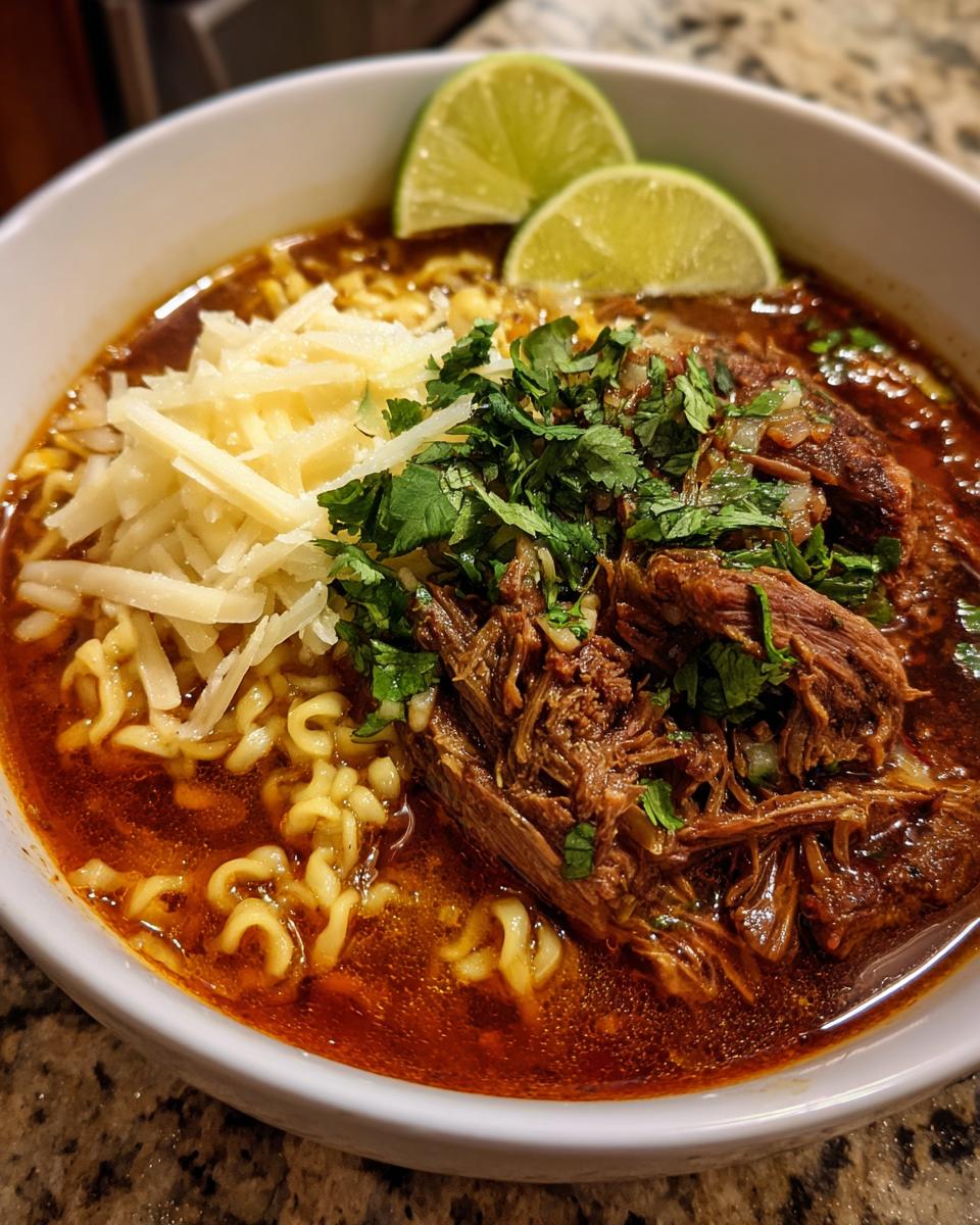 50-Minute Birria Ramen Recipe Rich Flavors & Cheesy Bliss 8 Birria Ramen - detail 2