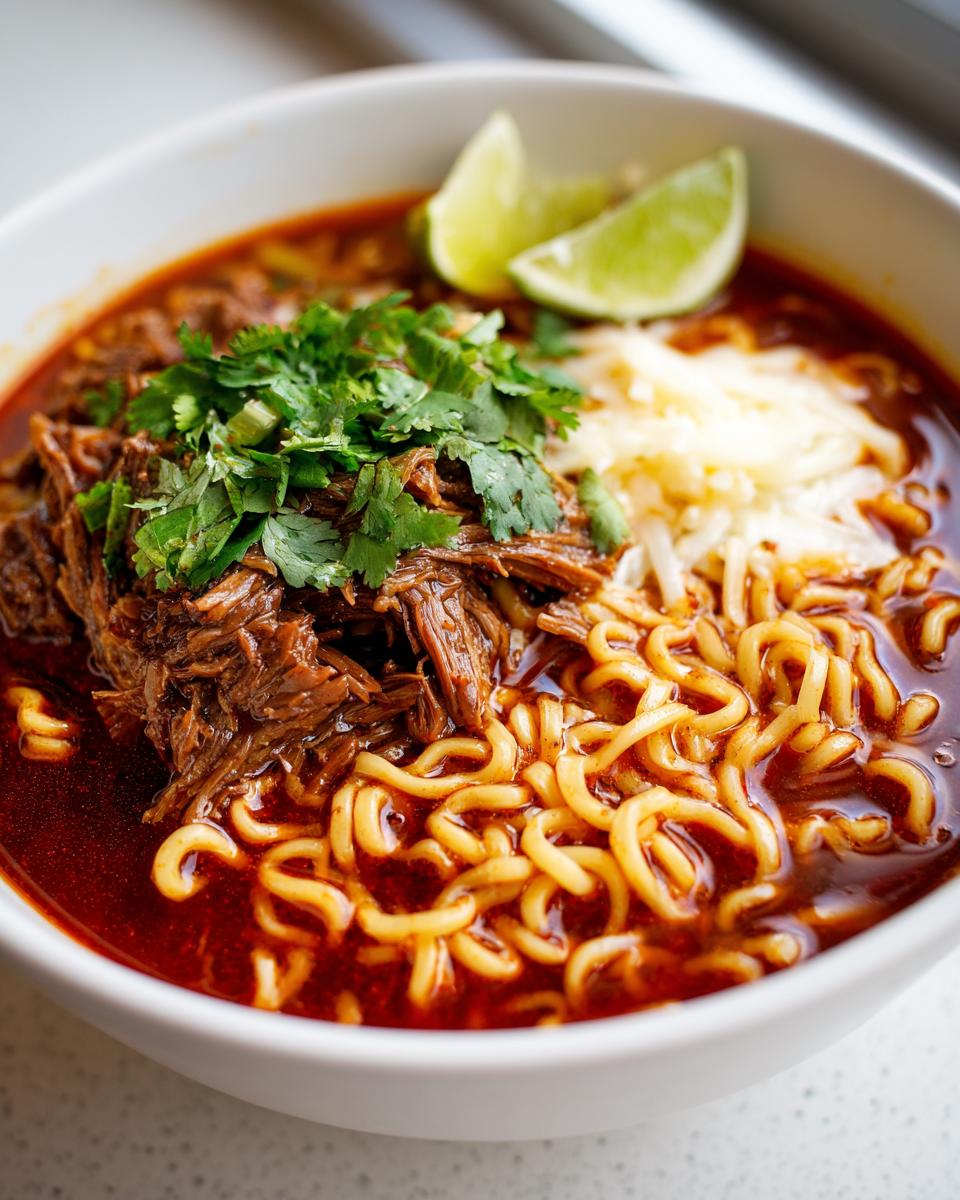 50-Minute Birria Ramen Recipe Rich Flavors & Cheesy Bliss 10 Birria Ramen - detail 4