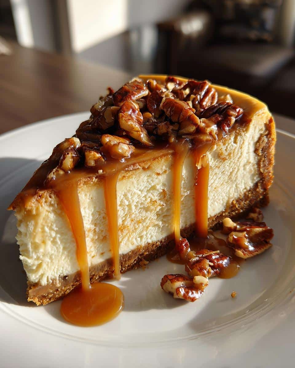 Caramel-Pecan Christmas Cheesecake - detail 1
