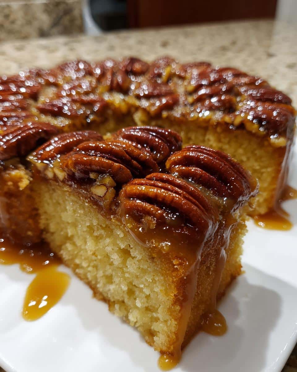 Caramel Pecan Upside Down Cake - detail 1