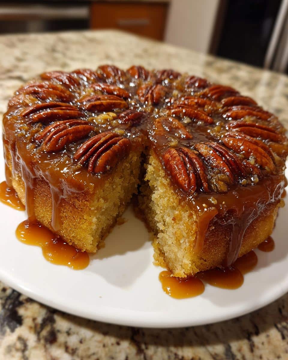 Caramel Pecan Upside Down Cake - detail 2