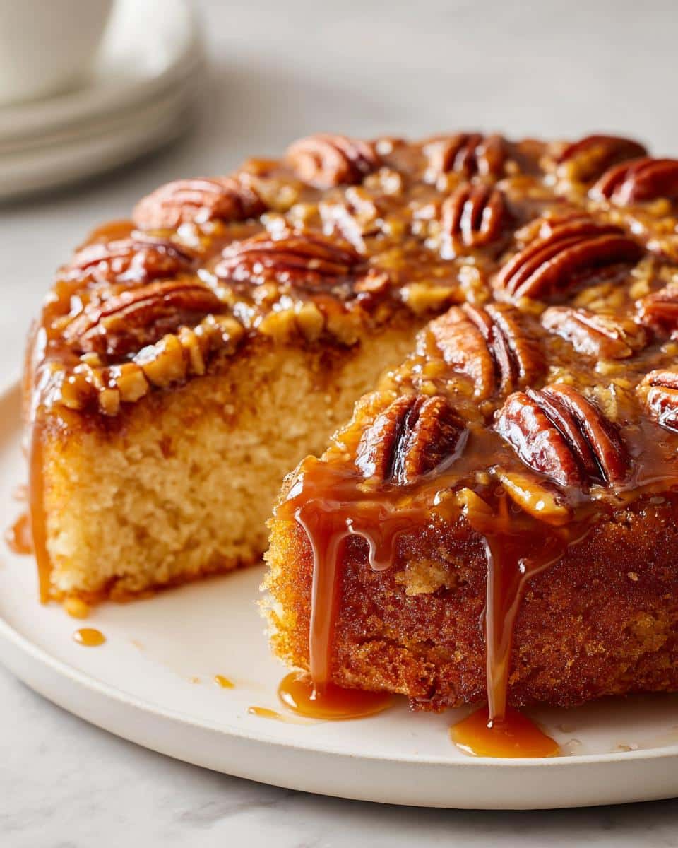 Caramel Pecan Upside Down Cake - detail 3