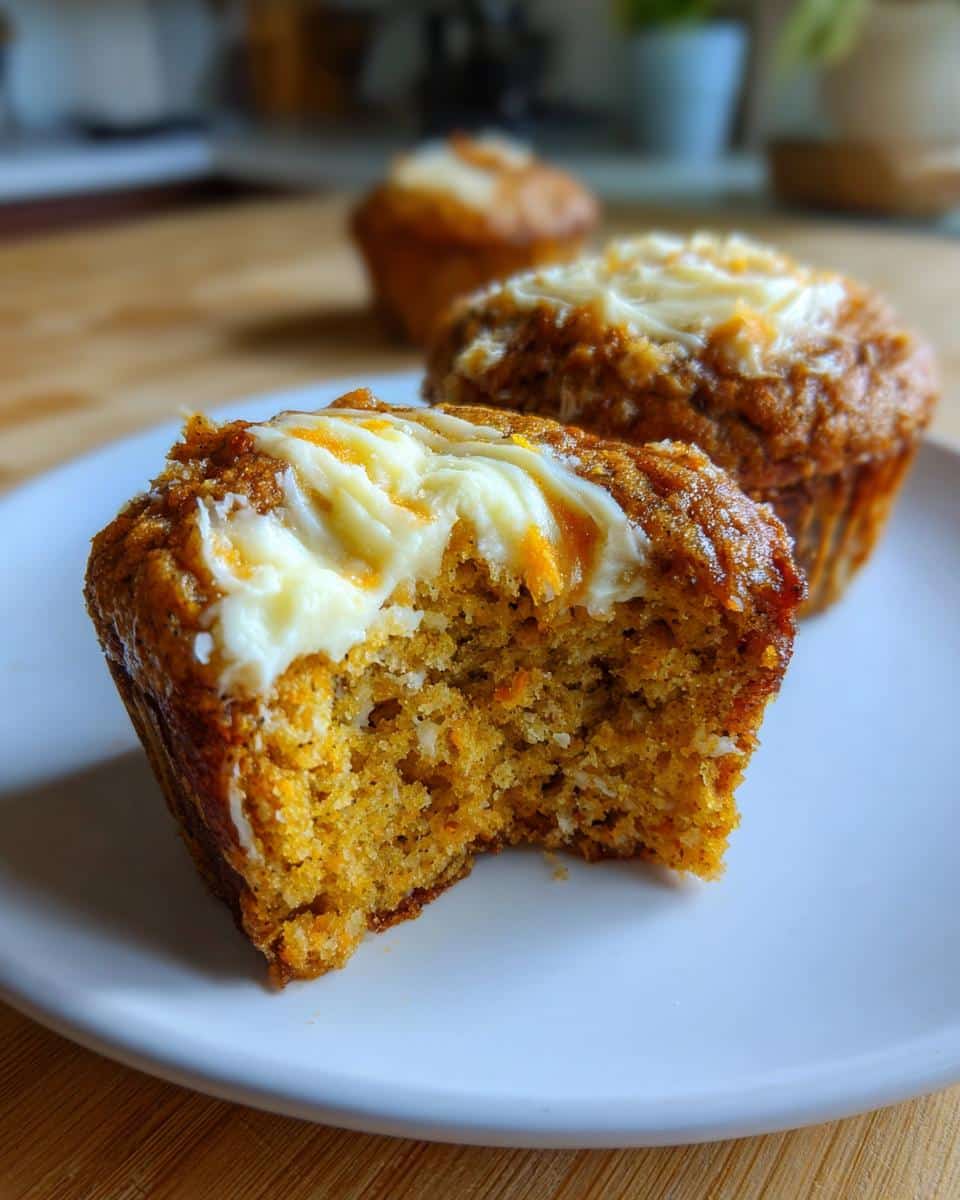 Carrot Cake Muffins with Cream Cheese Swirl - detail 3