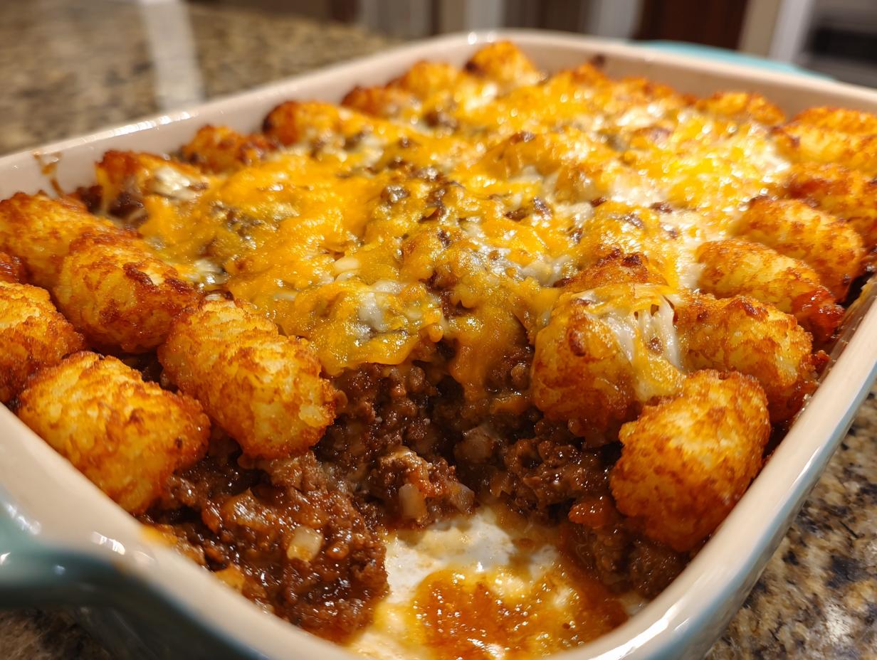 Cheeseburger Tater Tot Casserole