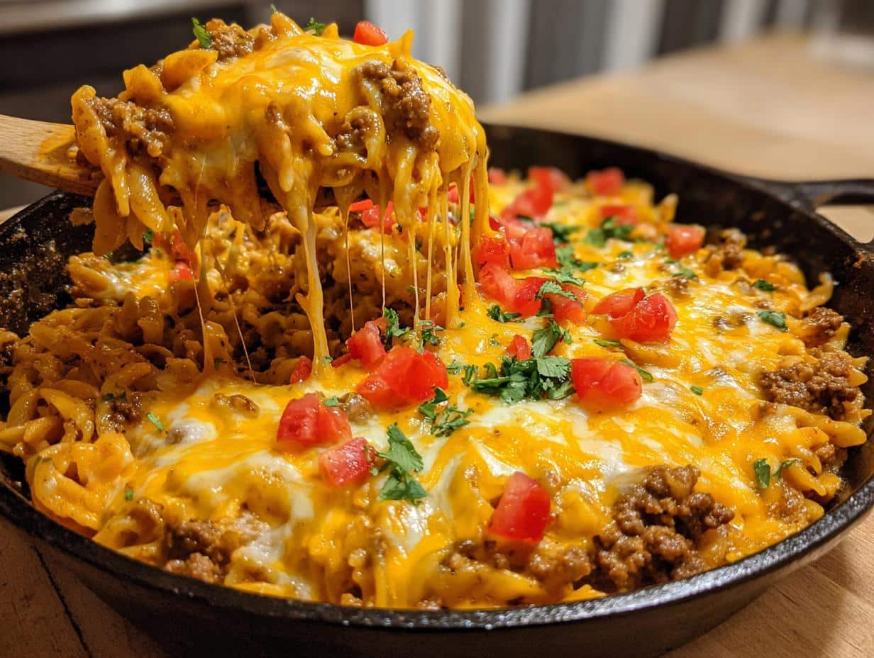 Cheesy Taco Pasta Skillet