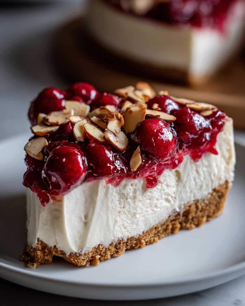 Cherry-Almond Christmas Cheesecake - detail 2