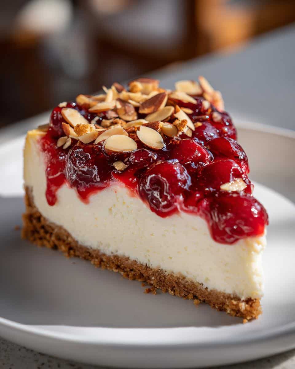 Cherry-Almond Christmas Cheesecake - detail 3