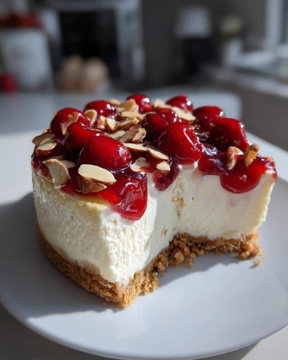Cherry-Almond Christmas Cheesecake - detail 4