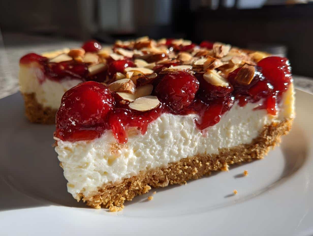 Cherry-Almond Christmas Cheesecake
