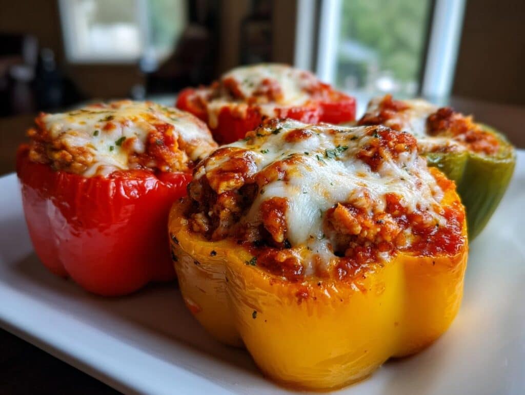 20-Minute Chicken Parmesan Stuffed Peppers Your Family Will Devour