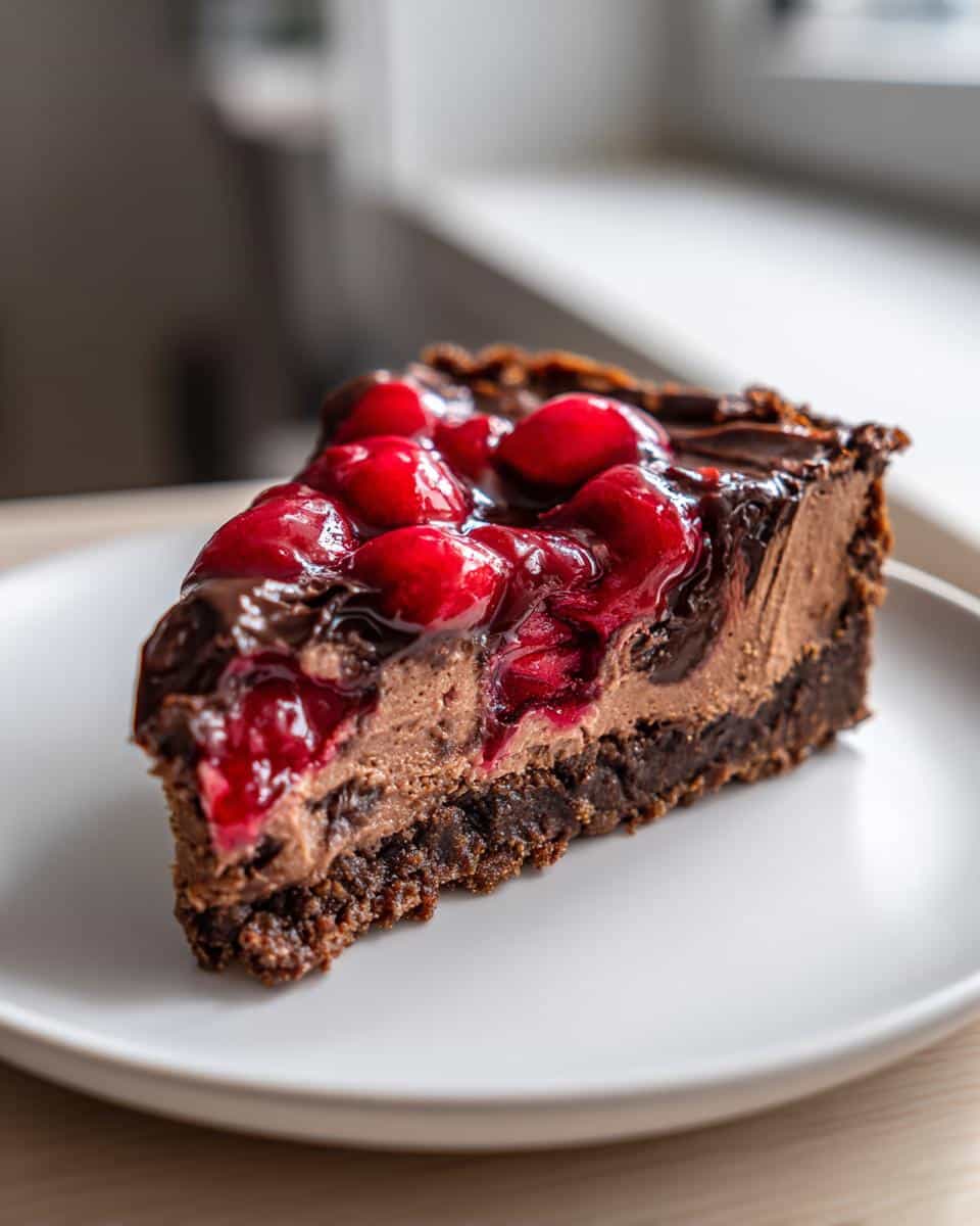 Chocolate-Cherry Christmas Cheesecake - detail 2