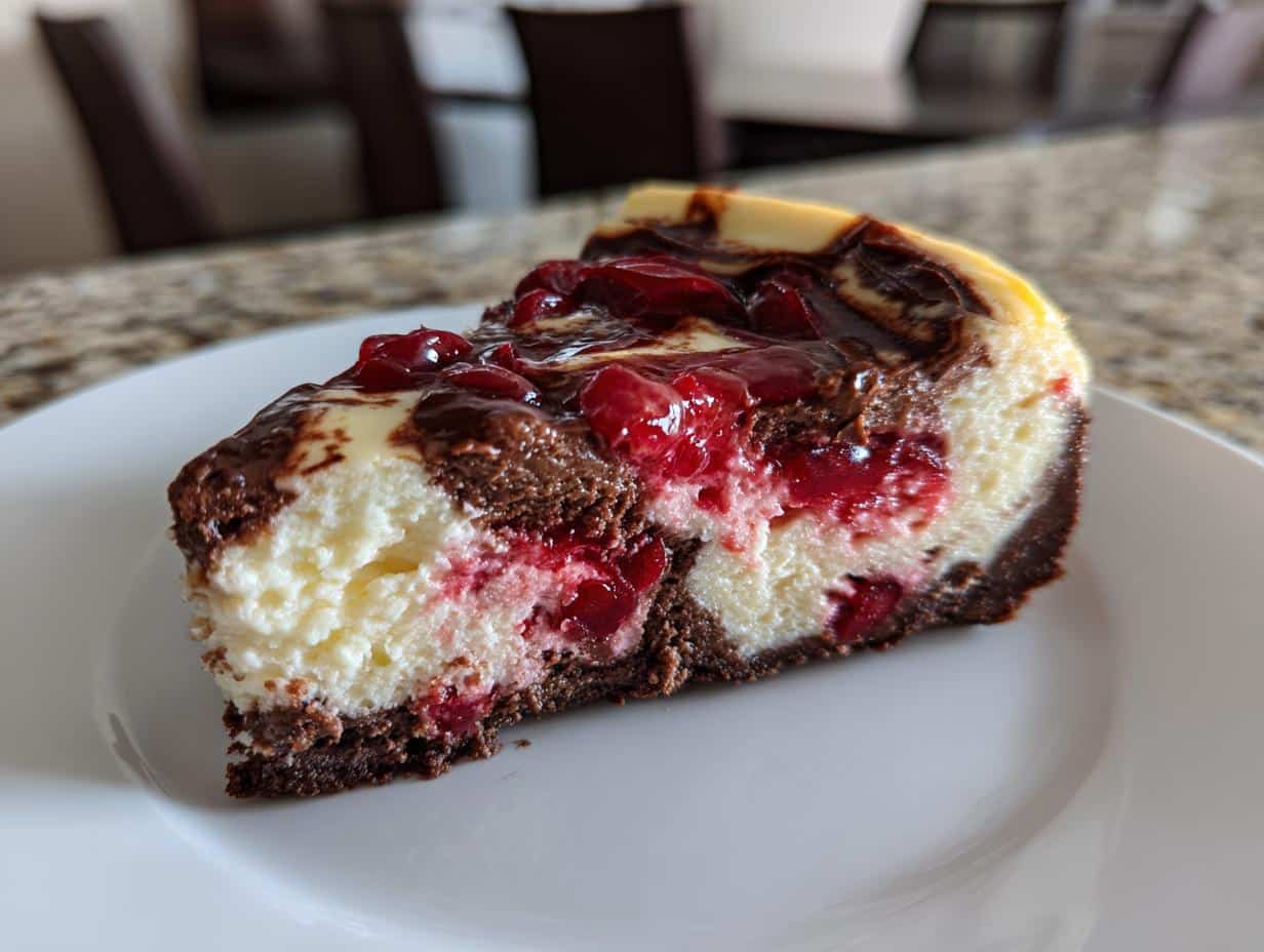 Chocolate-Cherry Christmas Cheesecake