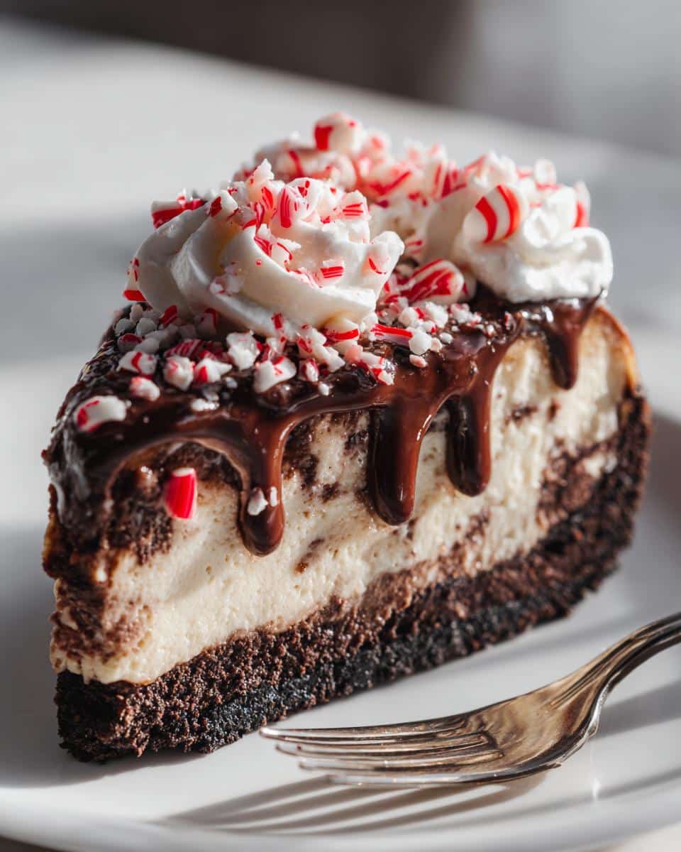 Chocolate-Peppermint Christmas Cheesecake - detail 1