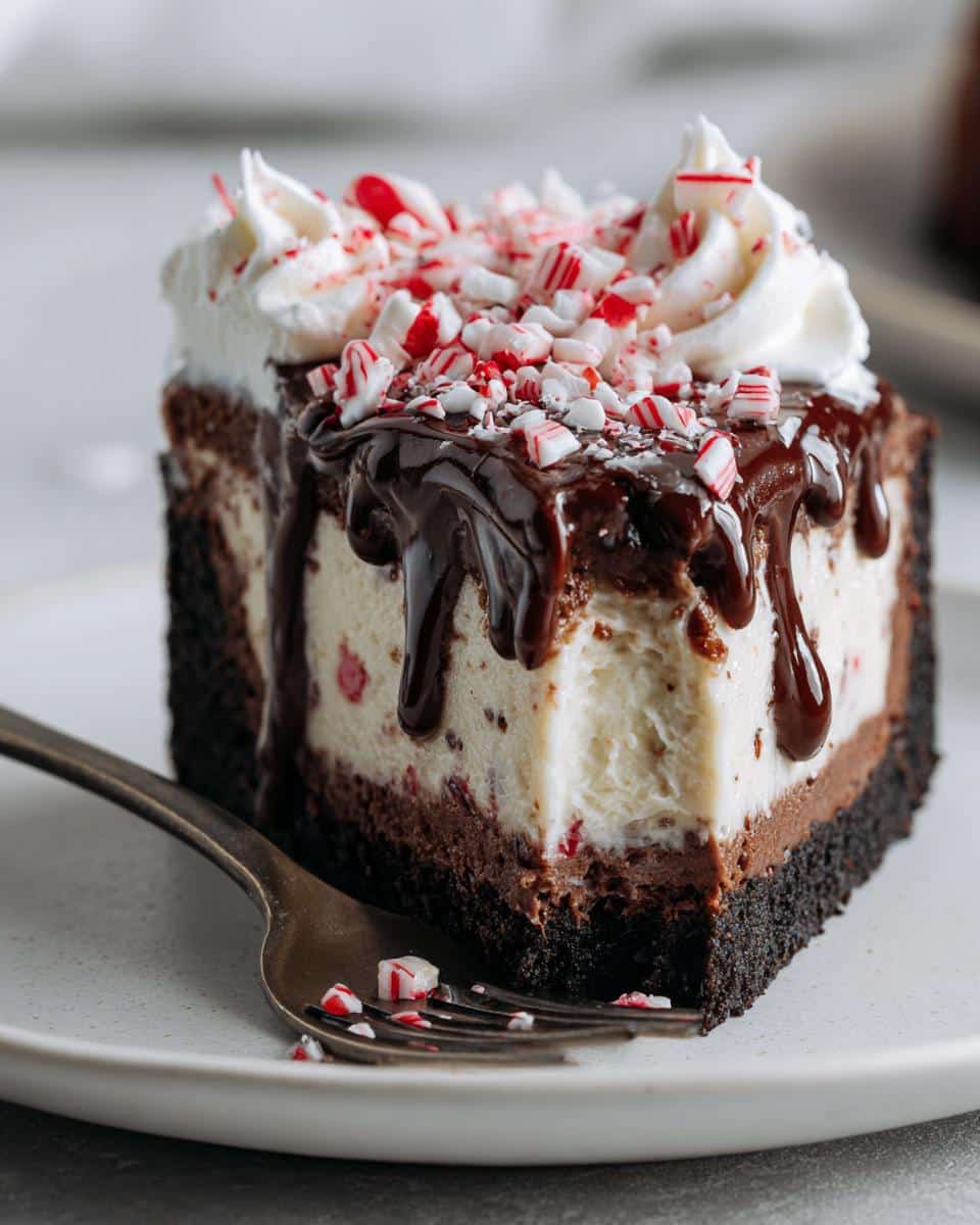 Chocolate-Peppermint Christmas Cheesecake - detail 2