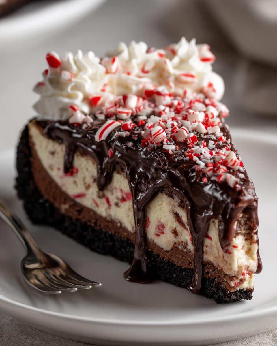 Chocolate-Peppermint Christmas Cheesecake - detail 3