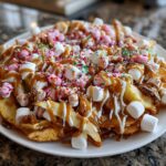 Christmas Caramel Apple Nachos with Holiday Toppings