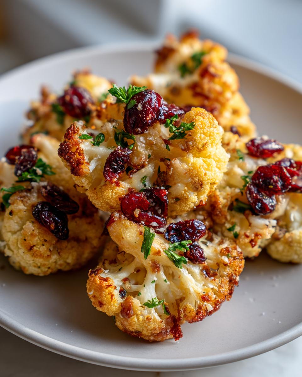 Christmas Cauliflower "Popcorn" with Parmesan & Cranberries - detail 1
