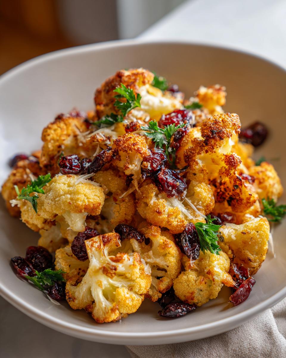 Christmas Cauliflower "Popcorn" with Parmesan & Cranberries - detail 2