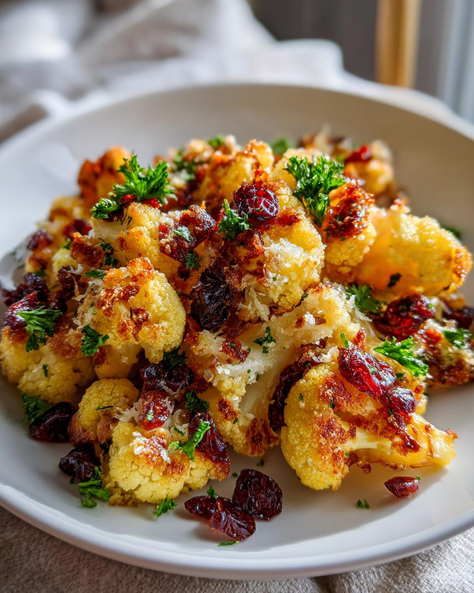 Christmas Cauliflower "Popcorn" with Parmesan & Cranberries - detail 3
