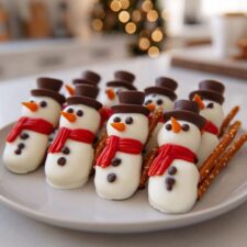 Irresistible Christmas Chocolate-Dipped Snowman Pretzels in 30 Minutes