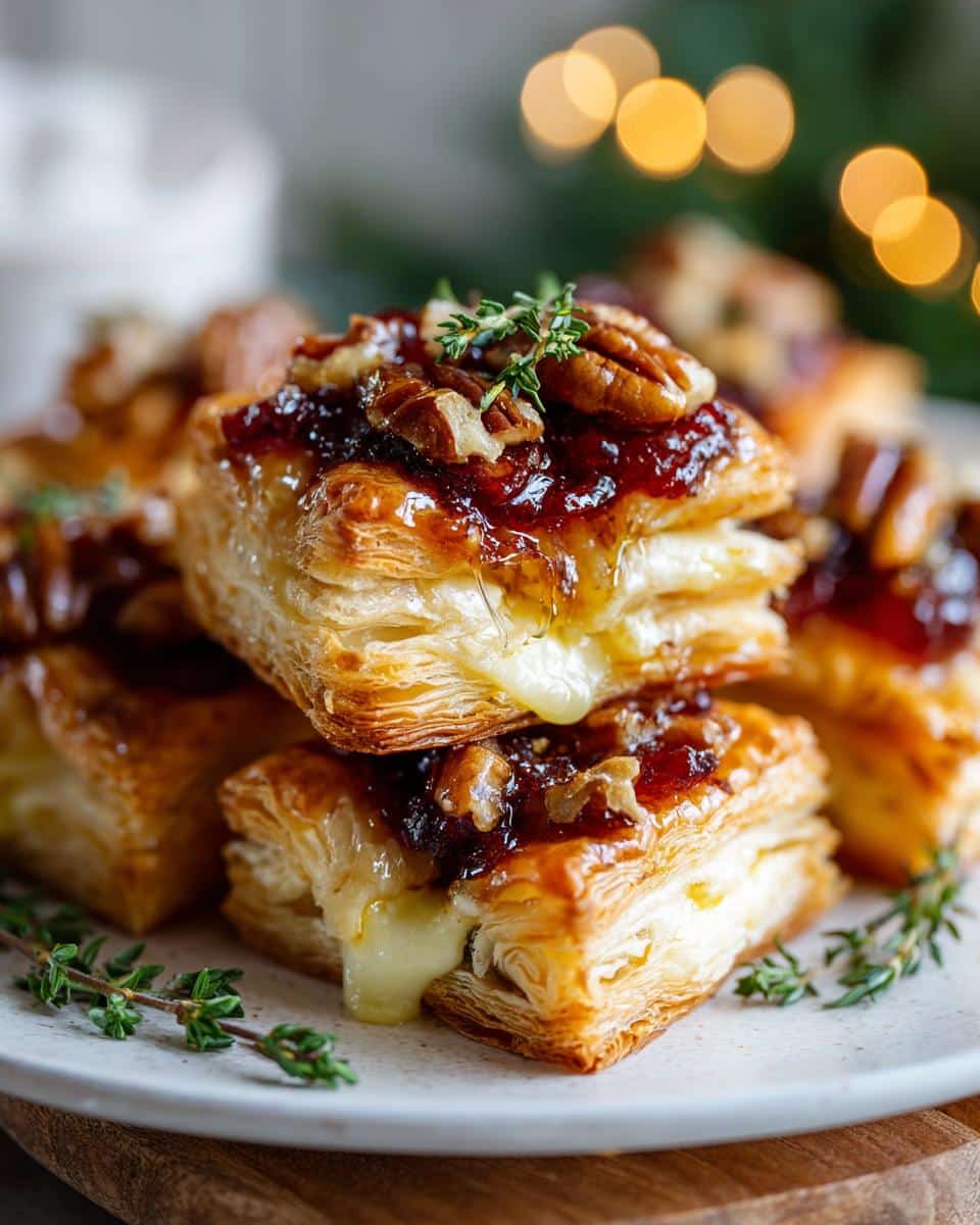 Christmas Cranberry Brie Bites in Puff Pastry - detail 1
