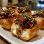 Christmas Cranberry Brie Bites in Puff Pastry