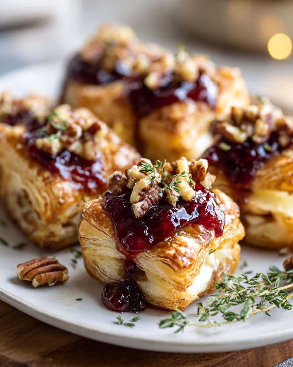 Christmas Cranberry Brie Bites in Puff Pastry - detail 2
