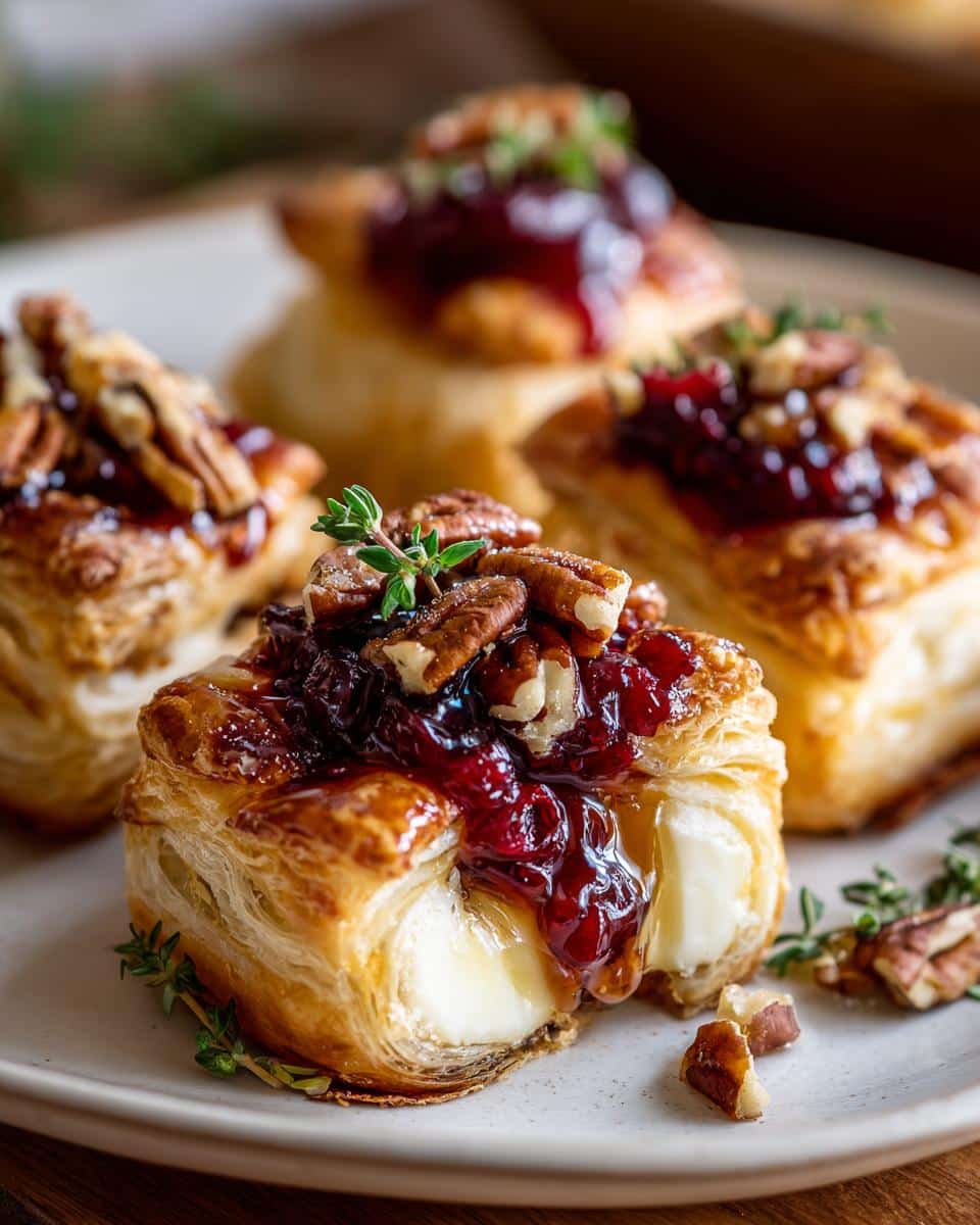 Christmas Cranberry Brie Bites in Puff Pastry - detail 3